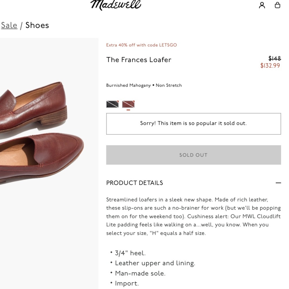 Madewell The Frances Leather Mule Slip On Sz 10 - Picture 6 of 8